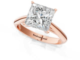Rose gold Princess Cut Diamond Solitaire Engagement Ring with Cathedral Setting and Four-Prong Mount_69