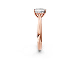 Rose gold Princess Cut Diamond Solitaire Engagement Ring with Cathedral Setting and Four-Prong Mount_70