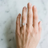 Rose gold Princess Cut Diamond Solitaire Engagement Ring with Classic Band and Four-Prong Setting_169