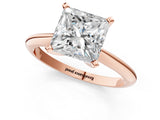 Rose gold Princess Cut Diamond Solitaire Engagement Ring with Classic Band and Four-Prong Setting_46