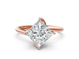 Rose gold Princess Cut Diamond Solitaire Engagement Ring with Four-Prong Setting and Classic Band_19
