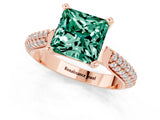 Rose gold Princess Cut Diamond Solitaire Engagement Ring with Pavé Band and Four-Prong Setting_1