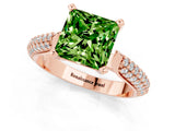 Rose gold Princess Cut Diamond Solitaire Engagement Ring with Pavé Band and Four-Prong Setting_1