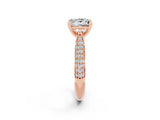 Rose gold Princess Cut Diamond Solitaire Engagement Ring with Pavé Band and Four-Prong Setting_2