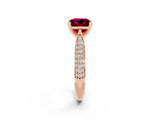 Rose gold Princess Cut Diamond Solitaire Engagement Ring with Pavé Band and Four-Prong Setting_2