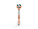 Rose gold Princess Cut Diamond Solitaire Engagement Ring with Pavé Band and Four-Prong Setting_2