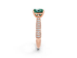 Rose gold Princess Cut Diamond Solitaire Engagement Ring with Pavé Band and Four-Prong Setting_2