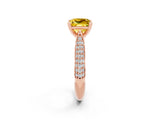 Rose gold Princess Cut Diamond Solitaire Engagement Ring with Pavé Band and Four-Prong Setting_2