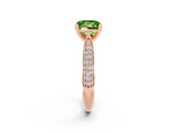 Rose gold Princess Cut Diamond Solitaire Engagement Ring with Pavé Band and Four-Prong Setting_2
