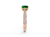 Rose gold Princess Cut Diamond Solitaire Engagement Ring with Pavé Band and Four-Prong Setting_2