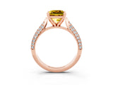 Rose gold Princess Cut Diamond Solitaire Engagement Ring with Pavé Band and Four-Prong Setting_3