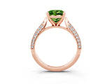 Rose gold Princess Cut Diamond Solitaire Engagement Ring with Pavé Band and Four-Prong Setting_3
