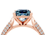 Rose gold Princess Cut Diamond Solitaire Engagement Ring with Pavé Band and Four-Prong Setting_4
