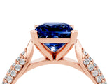 Rose gold Princess Cut Diamond Solitaire Engagement Ring with Pavé Band and Four-Prong Setting_4