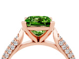 Rose gold Princess Cut Diamond Solitaire Engagement Ring with Pavé Band and Four-Prong Setting_4