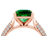 Rose gold Princess Cut Diamond Solitaire Engagement Ring with Pavé Band and Four-Prong Setting_4