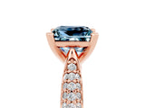 Rose gold Princess Cut Diamond Solitaire Engagement Ring with Pavé Band and Four-Prong Setting_5