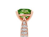 Rose gold Princess Cut Diamond Solitaire Engagement Ring with Pavé Band and Four-Prong Setting_5