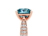 Rose gold Princess Cut Diamond Solitaire Engagement Ring with Pavé Band and Four-Prong Setting_5