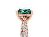 Rose gold Princess Cut Diamond Solitaire Engagement Ring with Pavé Band and Four-Prong Setting_5