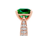 Rose gold Princess Cut Diamond Solitaire Engagement Ring with Pavé Band and Four-Prong Setting_5
