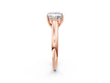 Rose gold Princess Cut Diamond Solitaire Engagement Ring with Tapered Plain Band and Four-Prong Setting_20