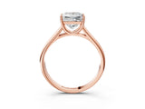 Rose gold Princess Cut Diamond Solitaire Engagement Ring with Tapered Plain Band and Four-Prong Setting_21