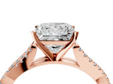 Rose gold Princess Cut Diamond Solitaire Engagement Ring with Twisted Pavé Band and Four-Prong Setting_41