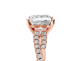Rose gold Princess Cut Diamond Solitaire Engagement Ring with Twisted Pavé Band and Four-Prong Setting_42