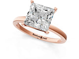 Rose gold Princess Cut Diamond Solitaire Ring with Classic Band and Four-Prong Setting_4