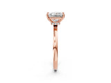 Rose gold Princess Cut Diamond Solitaire Ring with Classic Band and Four-Prong Setting_5