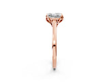Rose gold Princess Cut Diamond Solitaire Ring with Flower Prong Setting and Classic Band_14