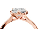 Rose gold Princess Cut Diamond Solitaire Ring with Flower Prong Setting and Classic Band_16