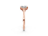Rose gold Princess Cut Diamond Solitaire Ring with Flower Prong Setting and Classic Band_210