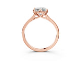 Rose gold Princess Cut Diamond Solitaire Ring with Flower Prong Setting and Classic Band_211