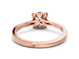 Rose gold Princess Cut Diamond Solitaire Ring with Flower Prong Setting and Classic Band_37