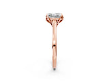 Rose gold Princess Cut Diamond Solitaire Ring with Flower Prong Setting and Classic Band_39