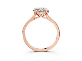 Rose gold Princess Cut Diamond Solitaire Ring with Flower Prong Setting and Classic Band_40