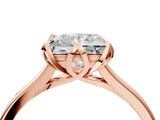 Rose gold Princess Cut Diamond Solitaire Ring with Flower Prong Setting and Classic Band_41