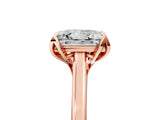 Rose gold Princess Cut Diamond Solitaire Ring with Flower Prong Setting and Classic Band_42