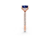 Rose gold Princess Cut Diamond Solitaire Ring with Four-Prong Setting and Pavé Band_2