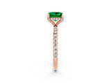 Rose gold Princess Cut Diamond Solitaire Ring with Four-Prong Setting and Pavé Band_2