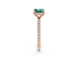 Rose gold Princess Cut Diamond Solitaire Ring with Four-Prong Setting and Pavé Band_2