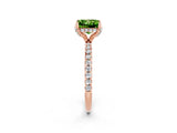 Rose gold Princess Cut Diamond Solitaire Ring with Four-Prong Setting and Pavé Band_2