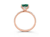 Rose gold Princess Cut Diamond Solitaire Ring with Four-Prong Setting and Pavé Band_3