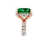 Rose gold Princess Cut Diamond Solitaire Ring with Four-Prong Setting and Pavé Band_5