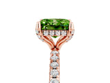 Rose gold Princess Cut Diamond Solitaire Ring with Four-Prong Setting and Pavé Band_5