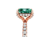 Rose gold Princess Cut Diamond Solitaire Ring with Four-Prong Setting and Pavé Band_5