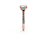 Rose gold Princess Cut Diamond Solitaire Ring with Pavé Band and Four-Prong Setting_2