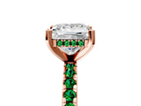 Rose gold Princess Cut Diamond Solitaire Ring with Pavé Band and Four-Prong Setting_5